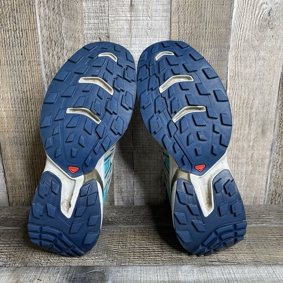 Womens Salomon Wings Flyte 2 Navy Blue Low Running Trail Sneakers Shoes Size 6 M - Picture 7 of 8